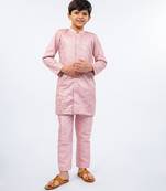 Embroidered petal pink kurta and pant