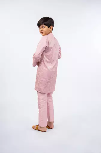 Embroidered petal pink kurta and pant
