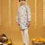Flower embroidered sky blue kurta and pant