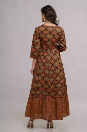 Jaipurite women's embroidered anarkali rayon long kurti in multicolor  (  festive kurti, kurti for women, women kurtis,)