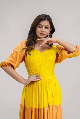 Jaipurite women's solid viscose rayon anarkali kurti in multicolor ( festive kurti, kurtis, long kurtis ) 5