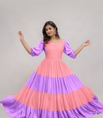 Jaipurite women's solid viscose rayon anarkali kurti in multicolor ( festive kurti, new kurti, wedding kurti )