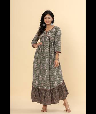 Jaipurite women's embellished viscose rayon anarkali kurti 3