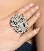 Oxidized adjustable ring indian beautiful finger ring indian silver plated statement ring german silver rings for women