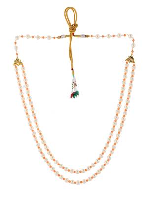Double-strand pearl necklace with gold-toned clasps 3
