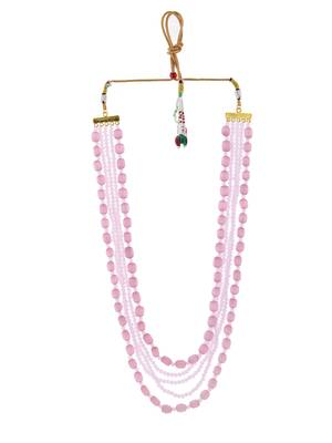 Triple-strand pink beaded necklace 4