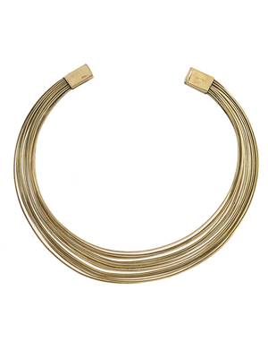 Gold-plated multi-strand choker necklace for women 4