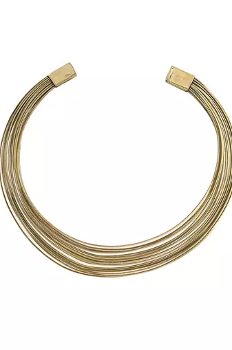Gold-plated multi-strand choker necklace for women