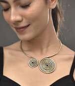 Gold-toned spiral choker necklace for women