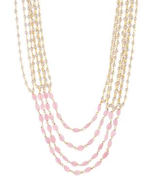Multi-strand pearl and pink bead necklace 3