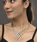 Gold-plated multi-strand choker necklace