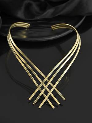 Gold-plated multi-strand choker necklace 2