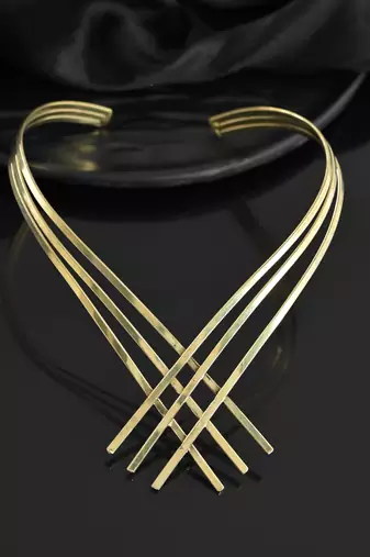 Gold-plated multi-strand choker necklace