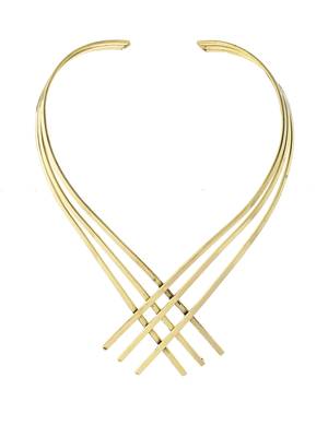 Gold-plated multi-strand choker necklace 3
