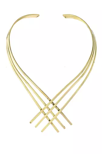 Gold-plated multi-strand choker necklace