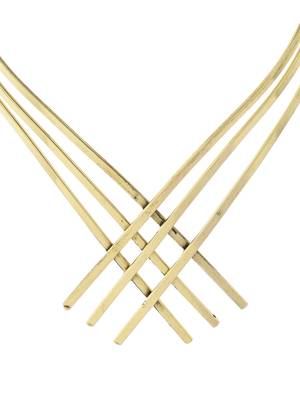 Gold-plated multi-strand choker necklace 4