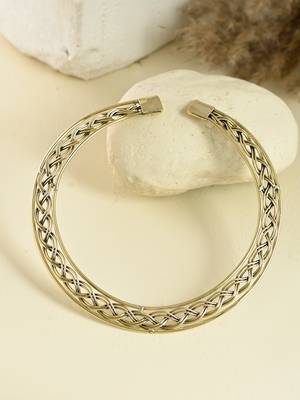 Gold plated braided necklace for women 2
