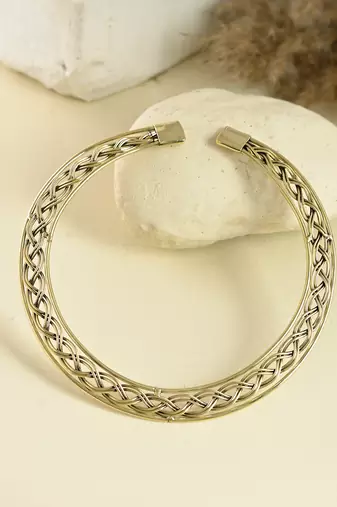 Gold plated braided necklace for women
