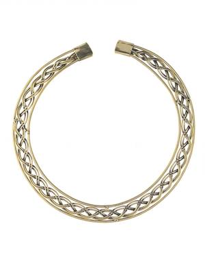Gold plated braided necklace for women 3