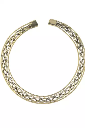 Gold plated braided necklace for women