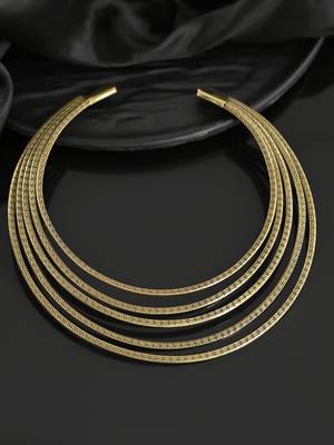 Multi-strand gold plated  choker necklace for women 2
