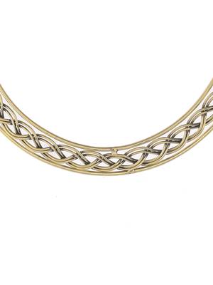 Gold plated braided necklace for women 4