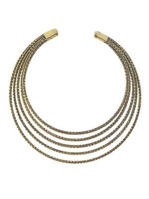 Multi-strand gold plated  choker necklace for women 3