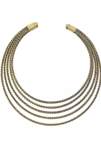 Multi-strand gold plated  choker necklace for women
