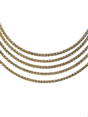 Multi-strand gold plated  choker necklace for women 4