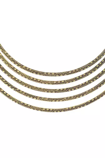 Multi-strand gold plated  choker necklace for women