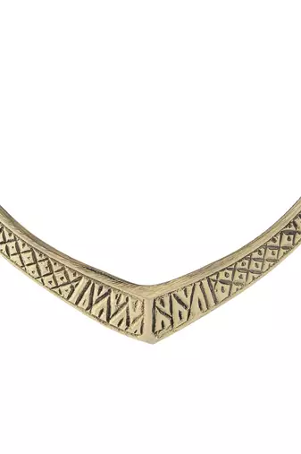 Gold plated  v-shaped necklace for women