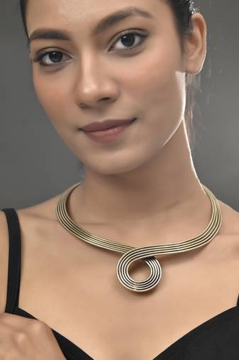 Gold-plated multi-strand loop necklace