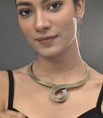 Gold-plated multi-strand loop necklace