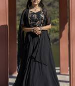 Embroidered Heavy Georgette Lehenga Choli With Blouse & Fancy Koti Typed Dupatta 