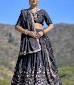 Embroidered Heavy Chinon Lehenga Choli With Blouse & Dupatta 