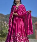 Embroidered Heavy Chinon Lehenga Choli With Blouse & Dupatta 