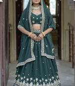 Embroidered Heavy Georgette Lehenga Choli With Blouse & Dupatta 
