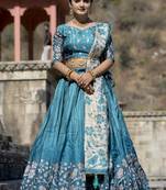 Fully Printed Pure Manipuri Silk Lehenga Choli With Blouse & Dupatta 