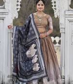 Fully Printed Pure Manipuri Silk Lehenga Choli With Blouse & Dupatta 