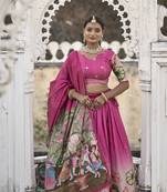 Fully Printed Pure Manipuri Silk Lehenga Choli With Blouse & Dupatta 