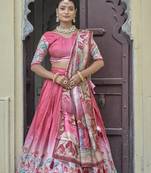 Fully Printed Pure Manipuri Silk Lehenga Choli With Blouse & Dupatta 