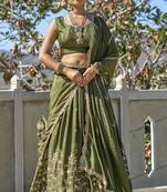 Embroidered Heavy Chinon Lehenga Choli With Blouse & Dupatta 