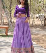 Jari Lace Work Pure Viscose Jacquard Lehenga Choli With Blouse 