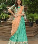 Meenakari Work Cosmos Jacquard Lehenga Choli With Blouse & Dupatta 