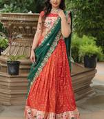 Meenakari Work Cosmos Jacquard Lehenga Choli With Blouse & Dupatta 