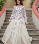 Heavy Sequins & Thread Embroidered work Faux Georgette Lehenga Choli With Blouse 