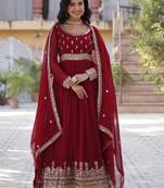 Heavy embroidery & sequience work Georgette gown with dupatta