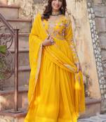 Heavy embroidery & sequience work Georgette gown with dupatta