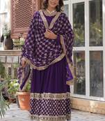 Heavy embroidery & sequience work Georgette gown with dupatta