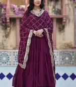 Heavy embroidery & sequience work Georgette gown with dupatta 